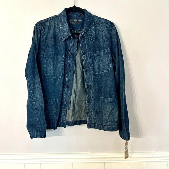 Ralph Lauren The Lauren Jeans Co. Dark Kyoto Loft Women’s Denim Jacket Sz M NWT - Picture 2 of 7